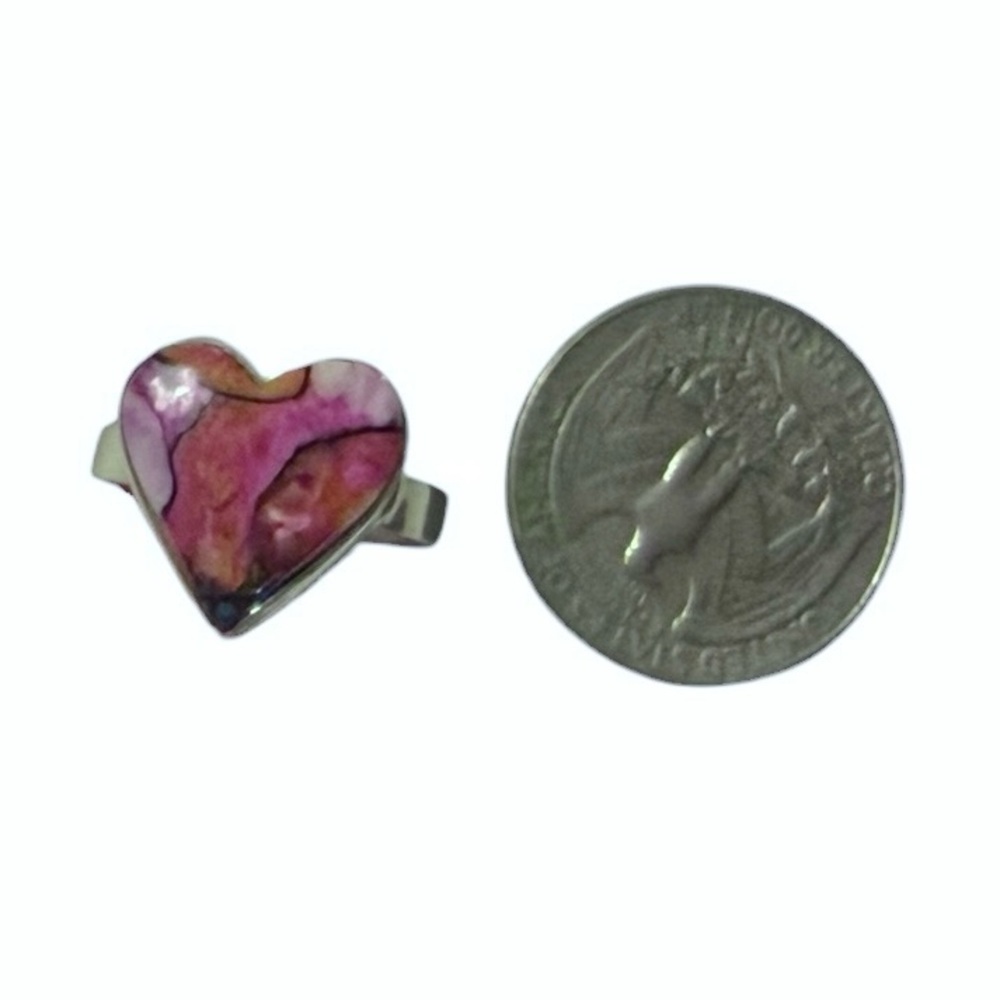 Kingman Pink Dahlia Turquoise 925 Sterling Ring - Size 7.25 (NEW) - Picture 7 of 9